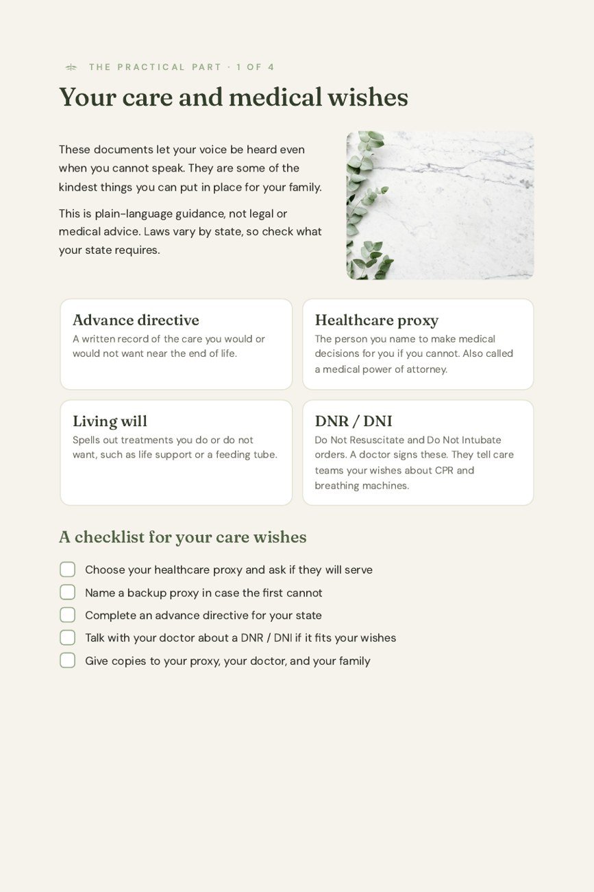 Guide page preview