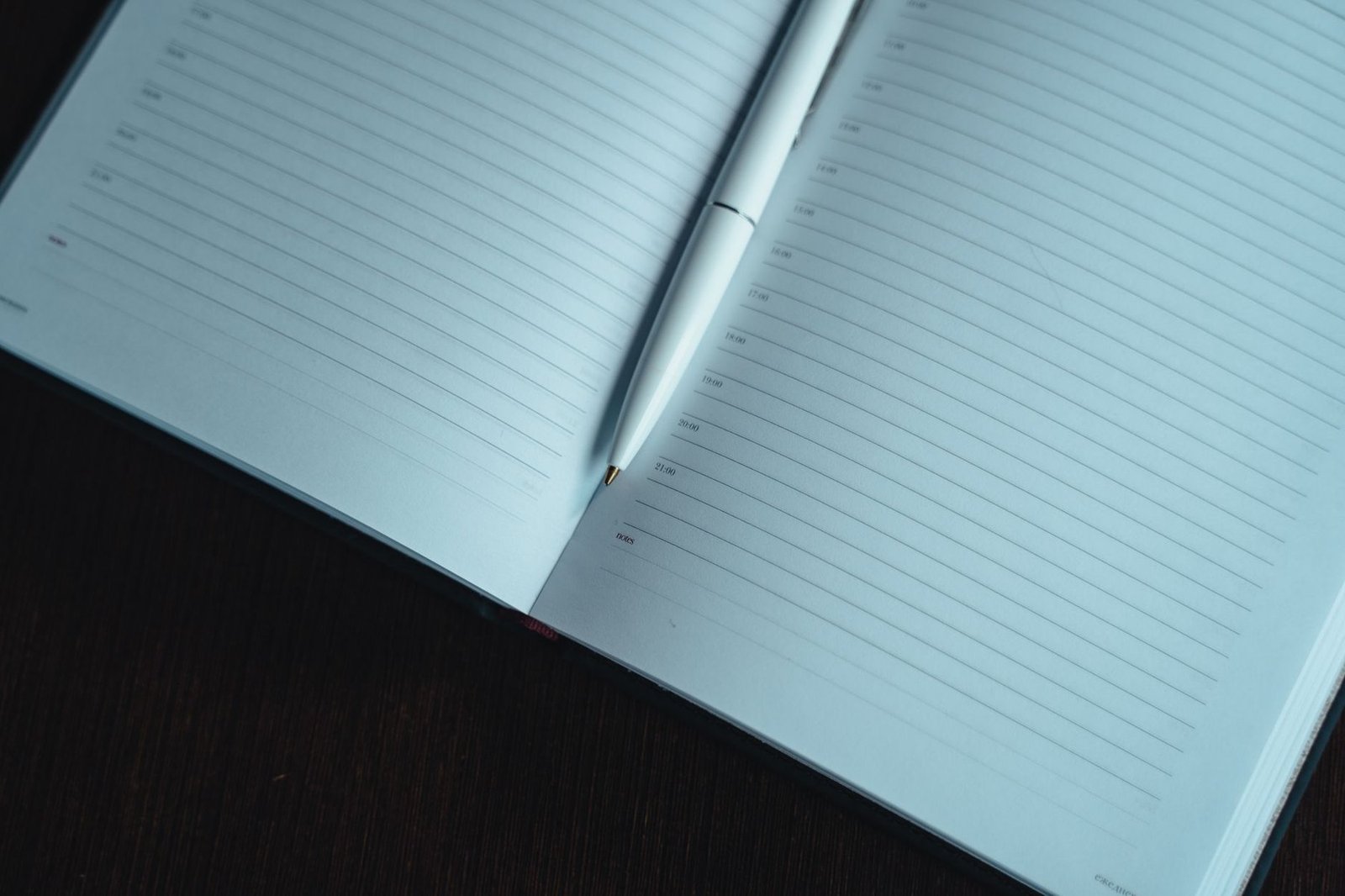 An open notebook ready for writing